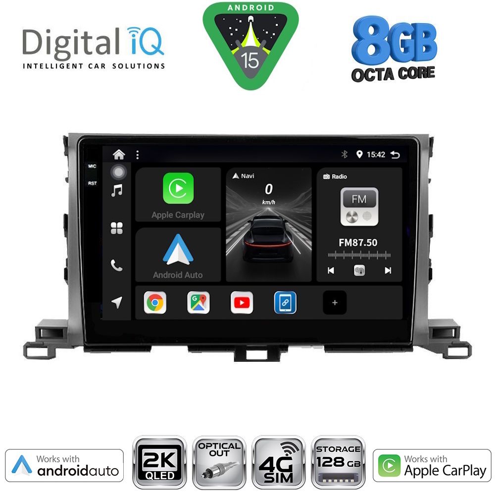 Βλησαρούλης Car Center - DIGITAL IQ BXK 20700_CPAA (10inc) MULTIMEDIA TABLET for TOYOTA HIGHLANDER mod. 2014-2019
