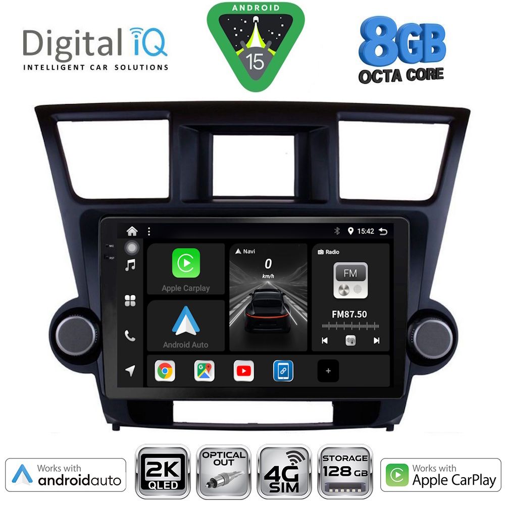 Βλησαρούλης Car Center - DIGITAL IQ BXK 20719_CPAA (10inc) MULTIMEDIA TABLET for TOYOTA HIGHLANDER mod. 2008-2015