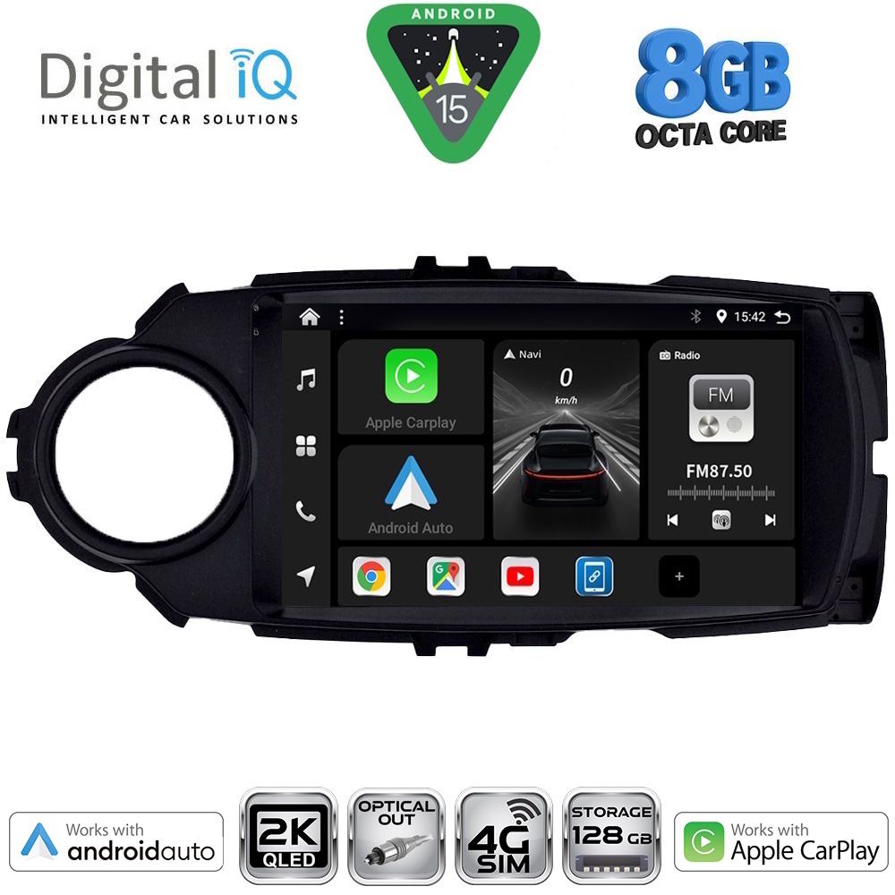 Βλησαρούλης Car Center - DIGITAL IQ BXK 20737FL_CPAA (9inc) MULTIMEDIA TABLET for TOYOTA YARIS mod. 2015-2020