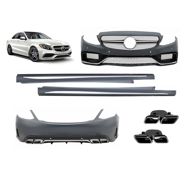 Βλησαρούλης Car Center - Body Kit Για Mercedes-Benz C-Class W205 14-18 Sedan Amg C63 Look Με Μάσκα & Μπούκες