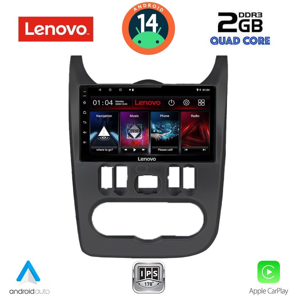 Βλησαρούλης Car Center - LENOVO LVD 2101BL_CPA (9inc) MULTIMEDIA TABLET for DACIA DUSTER – LOGAN – SANDERO mod. 2006-2012 (BLACK)