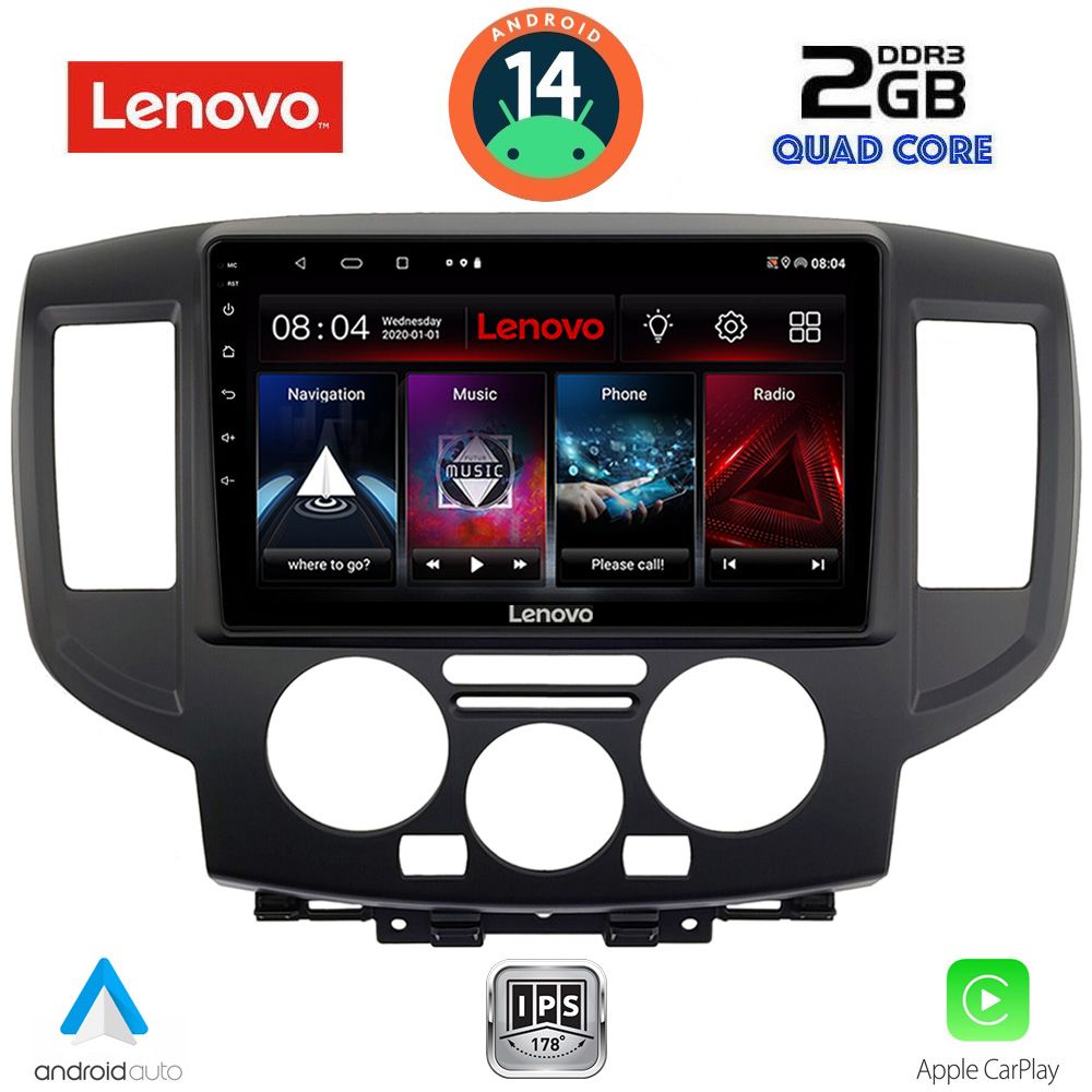 Βλησαρούλης Car Center - LENOVO LVD 2458BL_CPA (9inc) MULTIMEDIA TABLET for NISSAN NV 200 mod. 2009> (BLACK)