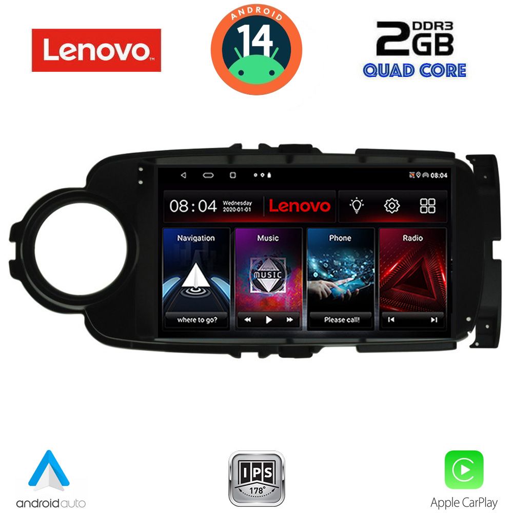 Βλησαρούλης Car Center - LENOVO LVD 2737BL_CPA (9inc) MULTIMEDIA TABLET for TOYOTA YARIS mod. 2011-2015 (BLACK)