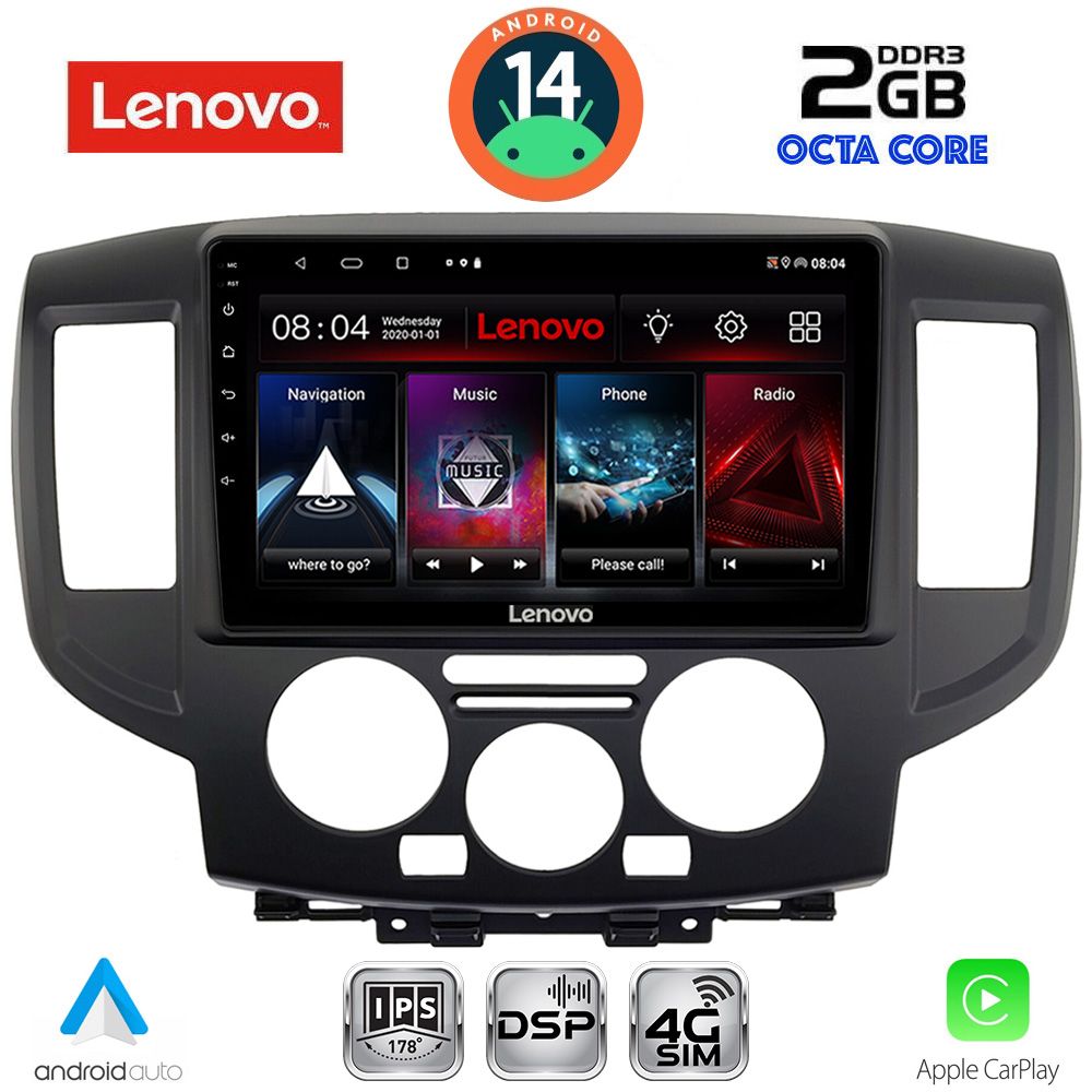 Βλησαρούλης Car Center - LENOVO LVF 5458BL_CPA (9inc) MULTIMEDIA TABLET for NISSAN NV 200 mod. 2009> (BLACK)