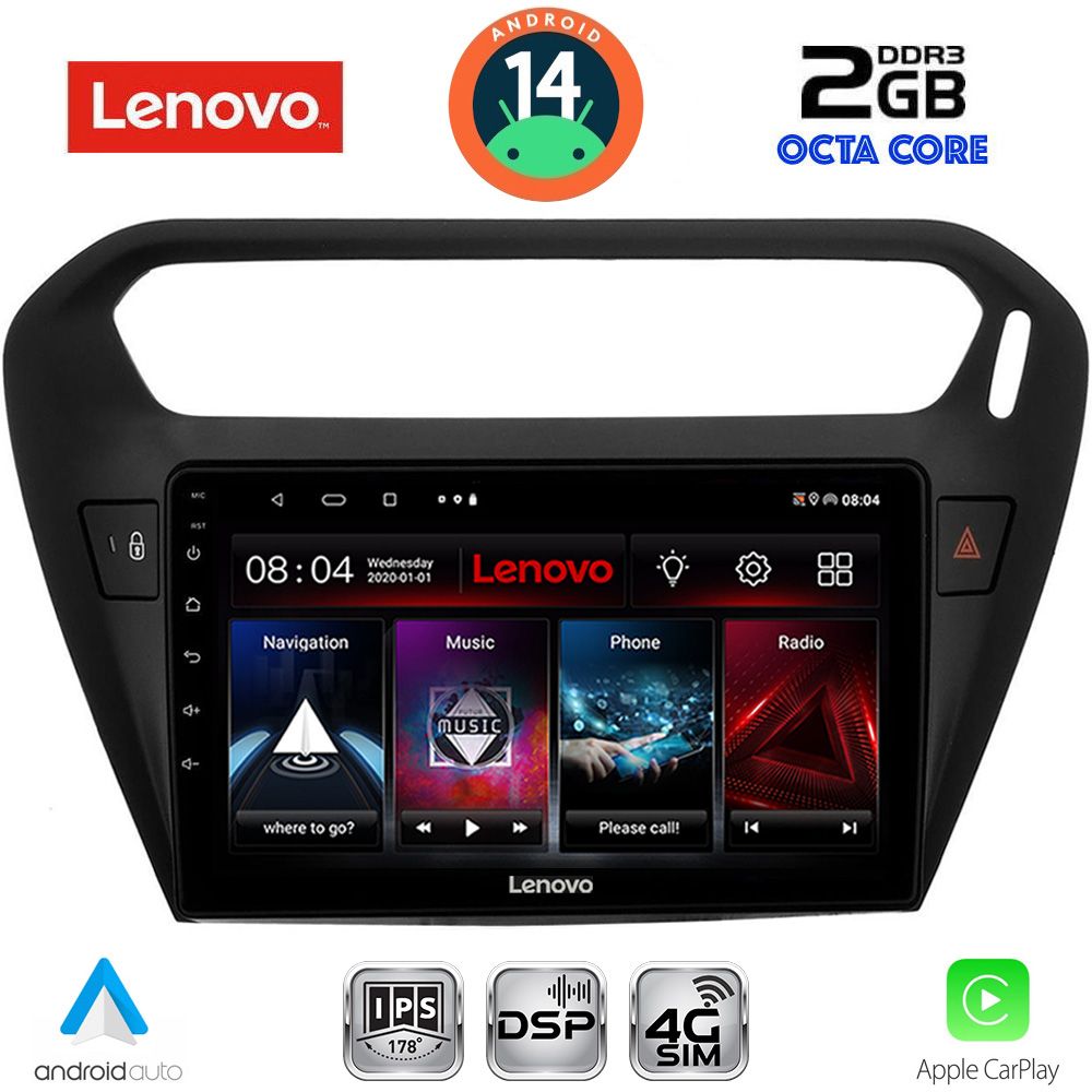 Βλησαρούλης Car Center - LENOVO LVF 5511BL_CPA (9inc) MULTIMEDIA TABLET for CITROEN ELYSEE – PEUGEOT 301 mod. 2013> (BLACK)