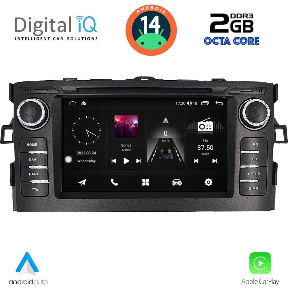 Βλησαρούλης Car Center - DIGITAL IQ MSF 328_CPA (7” DECK) MULTIMEDIA SYSTEM for TOYOTA AURIS mod. 2007-2012