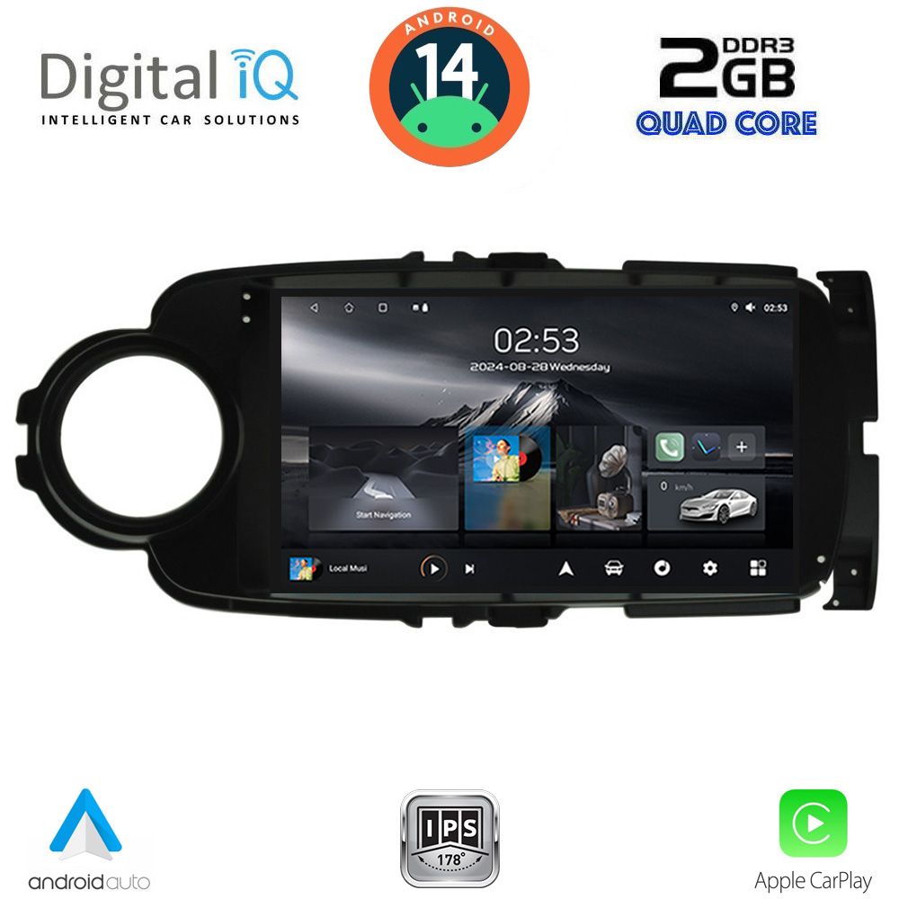 Βλησαρούλης Car Center - DIGITAL IQ RSB 1737BL_CPA (9inc) MULTIMEDIA TABLET for TOYOTA YARIS mod. 2011-2015 (BLACK)