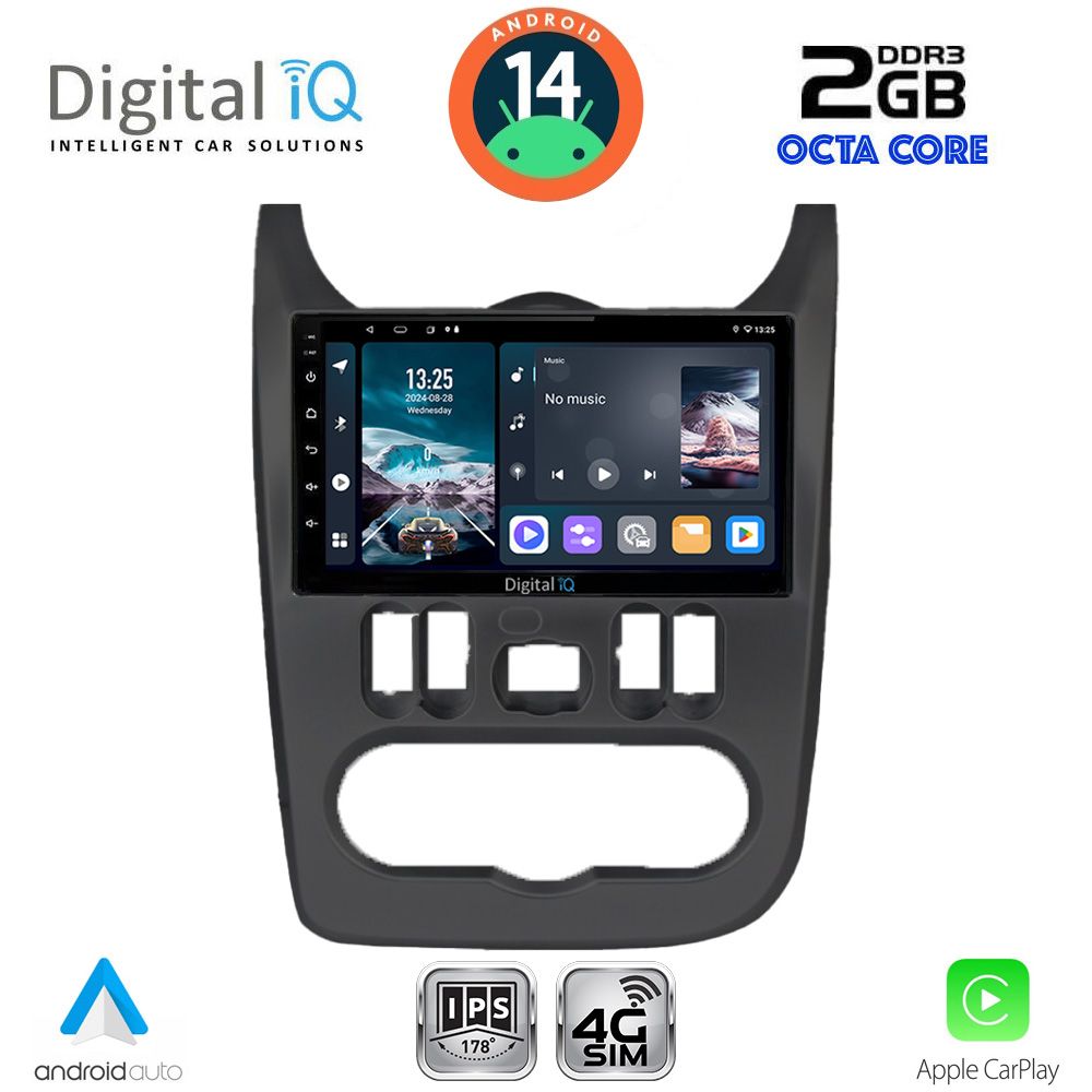 Βλησαρούλης Car Center - DIGITAL IQ RTG 4101BL_CPA (9inc) MULTIMEDIA TABLET for DACIA DUSTER – LOGAN – SANDERO mod. 2006-2012 (BLACK)
