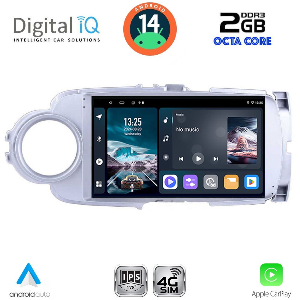 Βλησαρούλης Car Center - DIGITAL IQ RTG 4737SL_CPA (9inc) MULTIMEDIA TABLET for TOYOTA YARIS mod. 2011-2015 (SILVER)