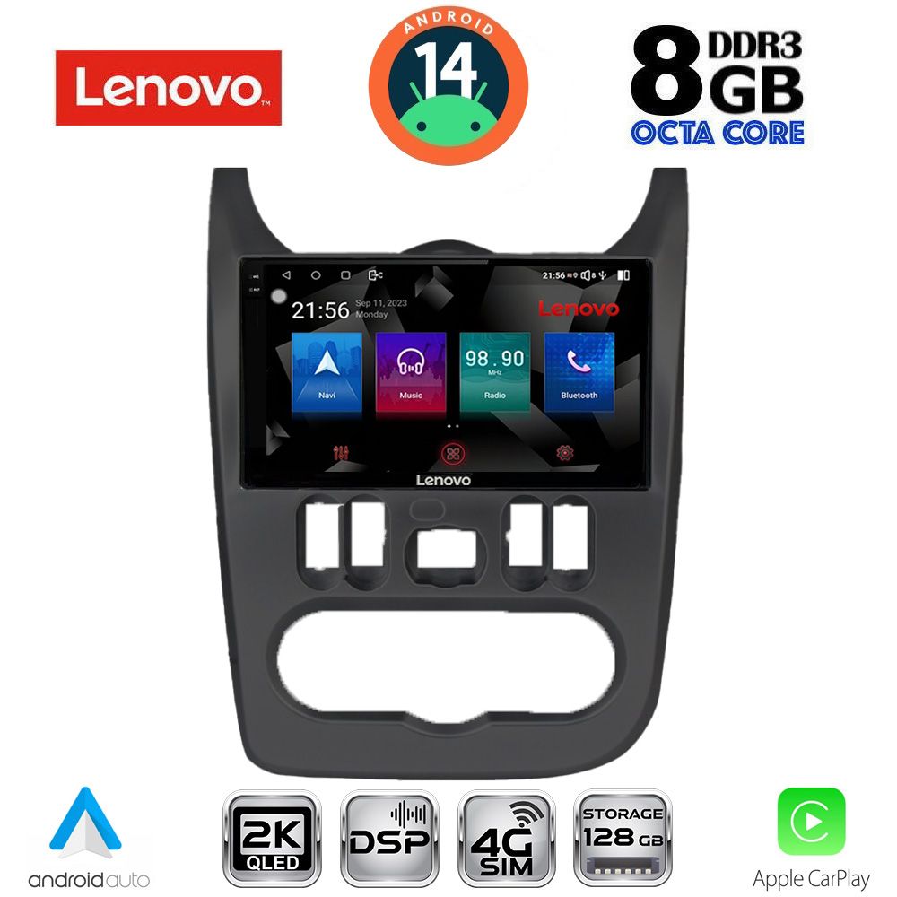 Βλησαρούλης Car Center - LENOVO SSW 10101BL_CPA (9inc) MULTIMEDIA TABLET for DACIA DUSTER – LOGAN – SANDERO mod. 2006-2012 (BLACK)