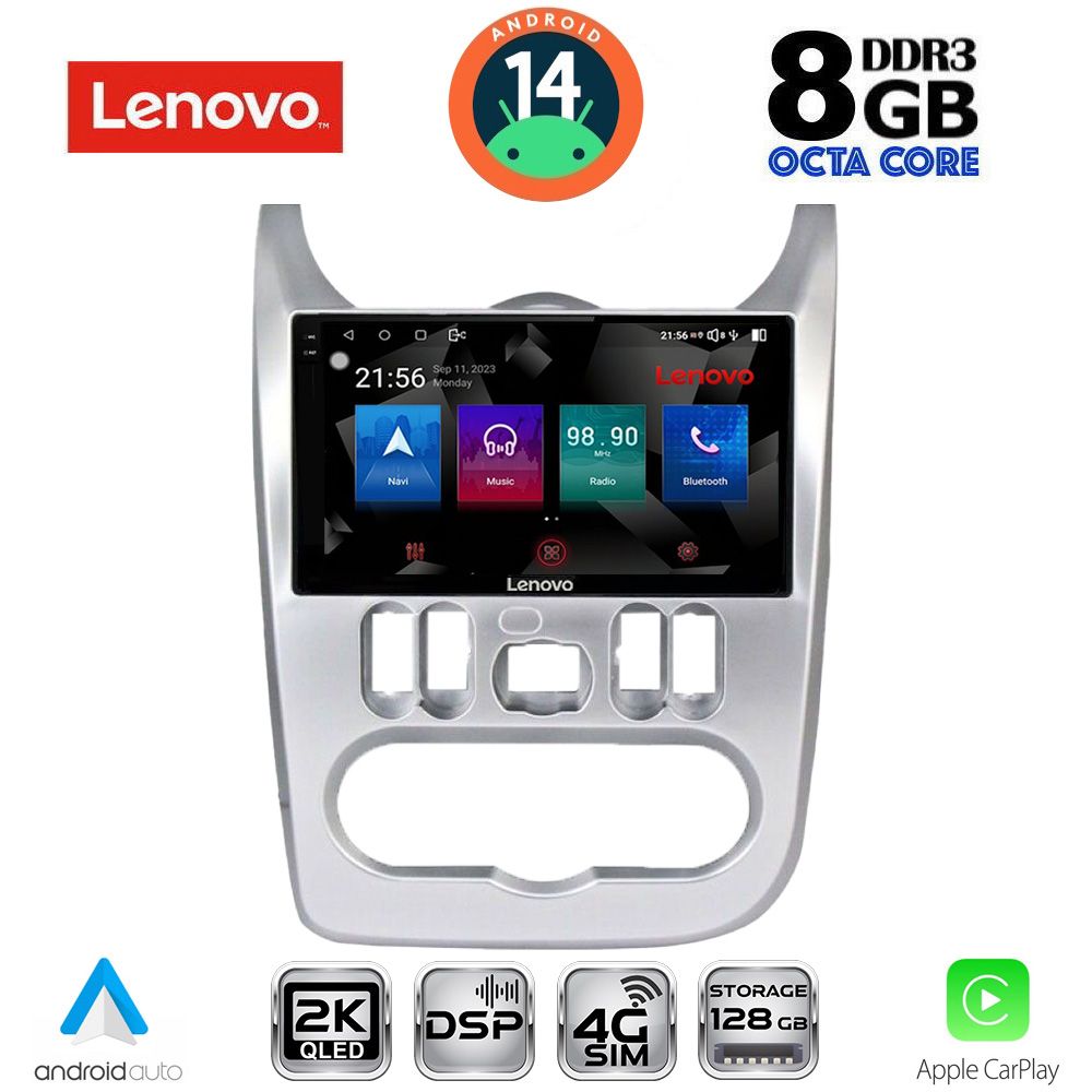 Βλησαρούλης Car Center - LENOVO SSW 10101SL_CPA (9inc) MULTIMEDIA TABLET for DACIA DUSTER – LOGAN – SANDERO mod. 2006-2012 (SILVER)