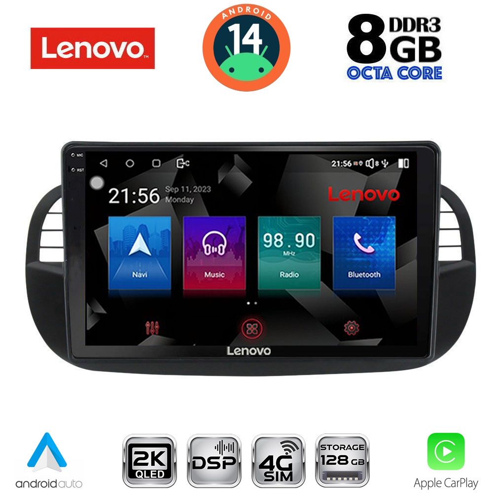 Βλησαρούλης Car Center - LENOVO SSW 10130BL_CPA (9inc) MULTIMEDIA TABLET for FIAT 500 mod. 2007-2015 (BLACK)
