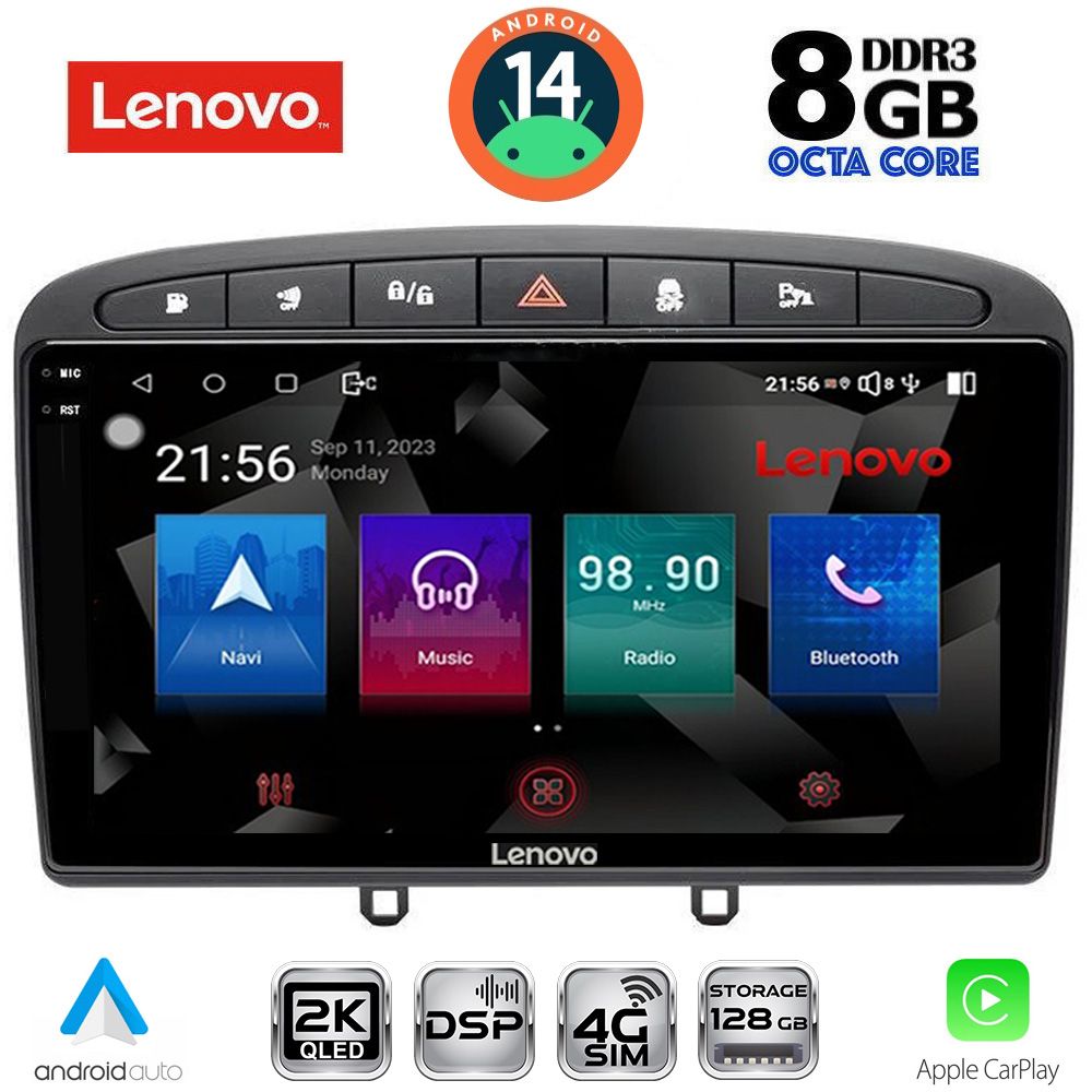 Βλησαρούλης Car Center - LENOVO SSW 10513BL_CPA (9inc) MULTIMEDIA TABLET for PEUGEOT 308 mod.2007-2012 - RCZ mod.2009-2015 (BLACK)
