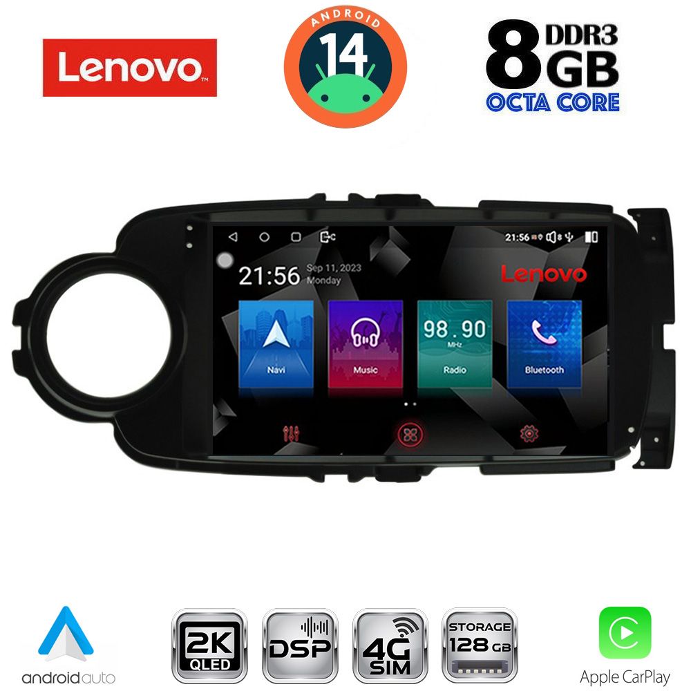 Βλησαρούλης Car Center - LENOVO SSW 10737BL_CPA (9inc) MULTIMEDIA TABLET for TOYOTA YARIS mod. 2011-2015 (BLACK)