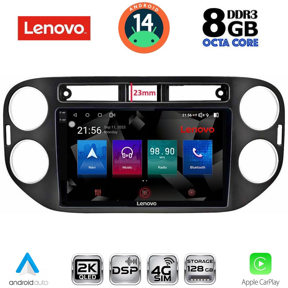 Βλησαρούλης Car Center - LENOVO SSW 10760BL_CPA (9inc) MULTIMEDIA TABLET for VW TIGUAN mod. 2011-2016 (BLACK)