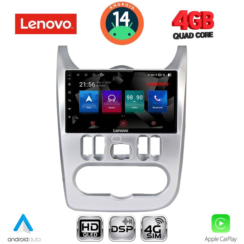 Βλησαρούλης Car Center - LENOVO SSX 9101SL_CPA (9inc) MULTIMEDIA TABLET for DACIA DUSTER – LOGAN – SANDERO mod. 2006-2012 (SILVER)