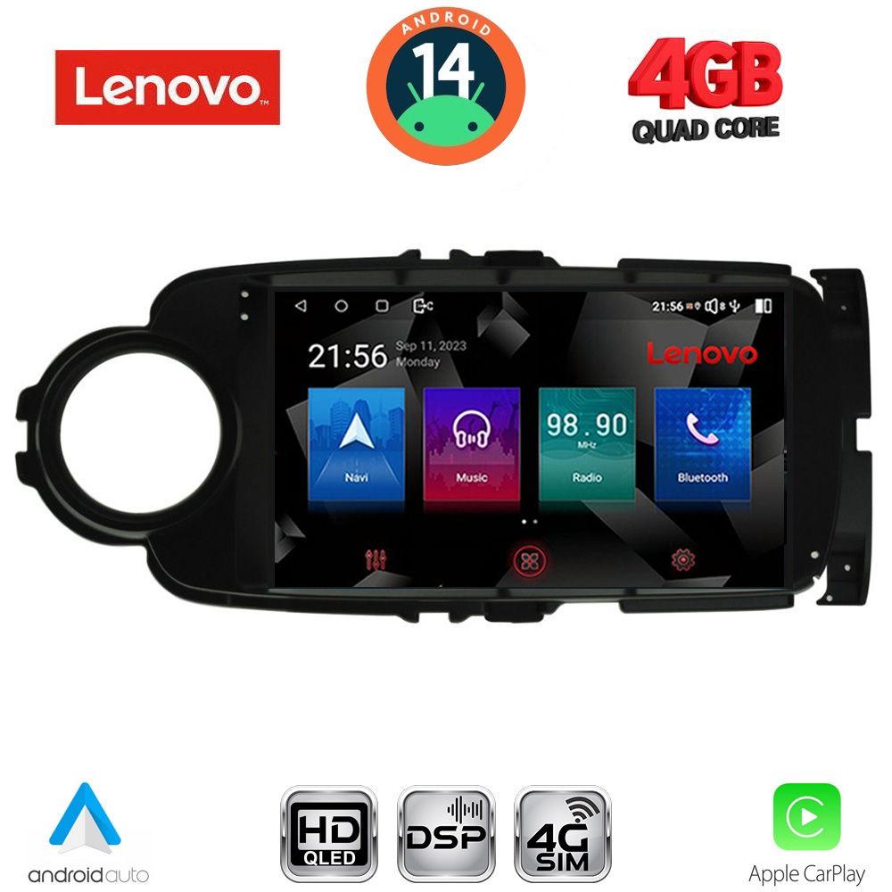 Βλησαρούλης Car Center - LENOVO SSX 9737BL_CPA (9inc) MULTIMEDIA TABLET for TOYOTA YARIS mod. 2011-2015 (BLACK)