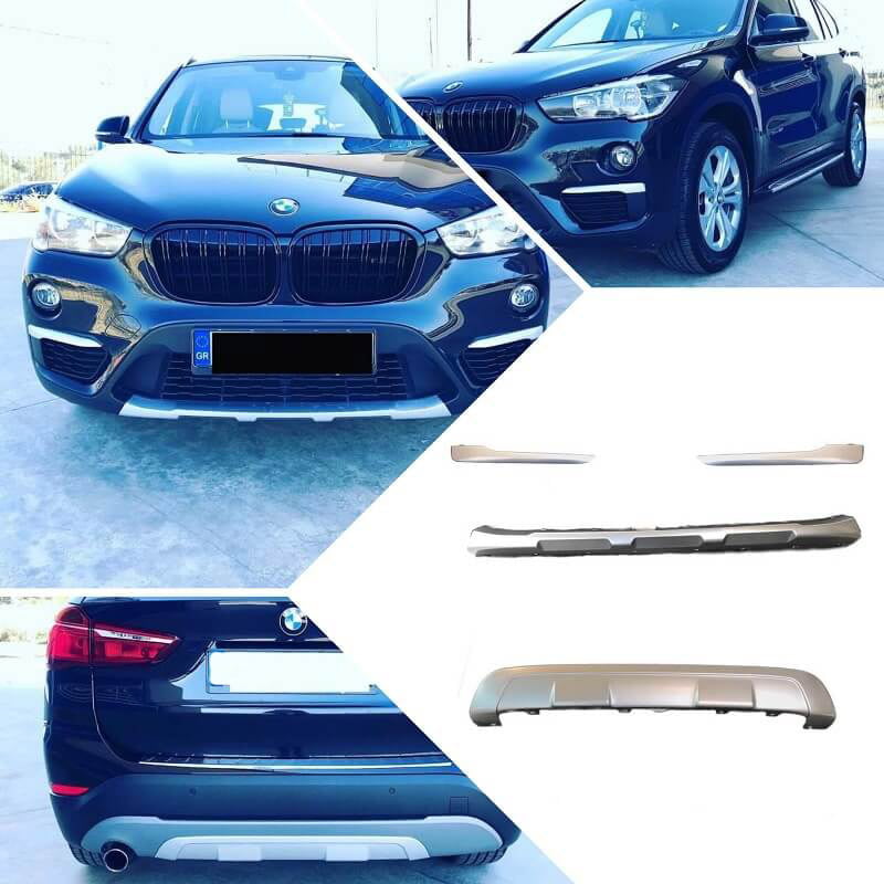 Βλησαρούλης Car Center - Skid Plates Προφυλακτήρων Body kit X-Line Για BMW X1 F48 15-19 Silver Set 4 Τεμάχια