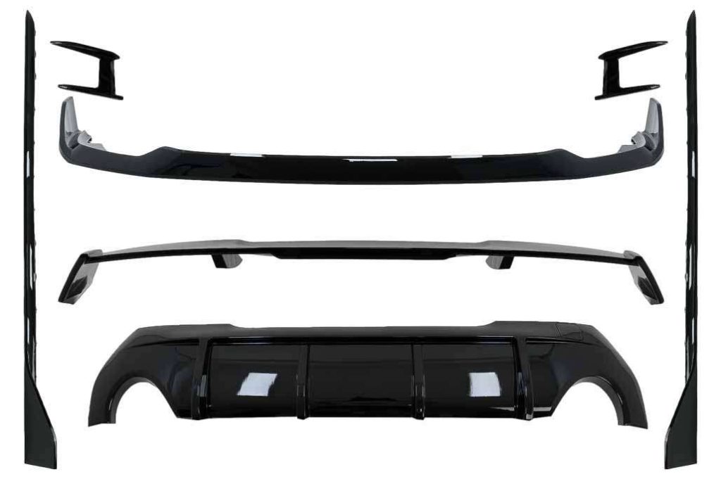 Βλησαρούλης Car Center - Aero Body Kit Front Bumper Lip and Air Diffuser suitable for BMW 1 Series F40 M Sport (2019-Up) Piano Black