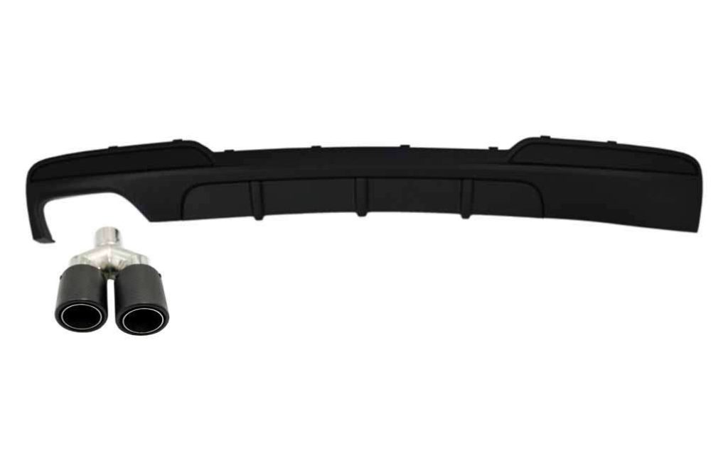 Βλησαρούλης Car Center - Air Diffuser with Exhaust Muffler Tip Matte Carbon Fiber suitable for BMW 5 Series F10 F11 Sedan Touring (2011-2017) M Design