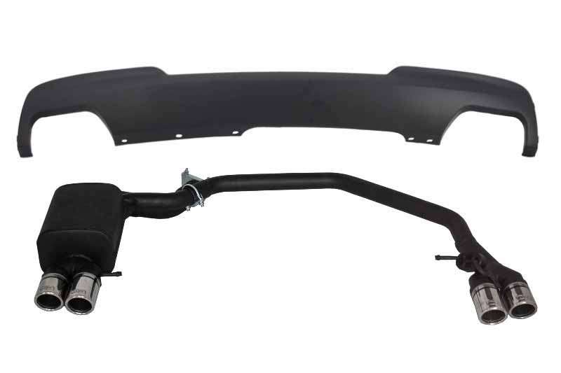 Βλησαρούλης Car Center - Air Diffuser with Exhaust System suitable for BMW 5 Series F10 (2011-2014) 102-433/70RS Twin Double Exhaust Pipes M-Technik Design