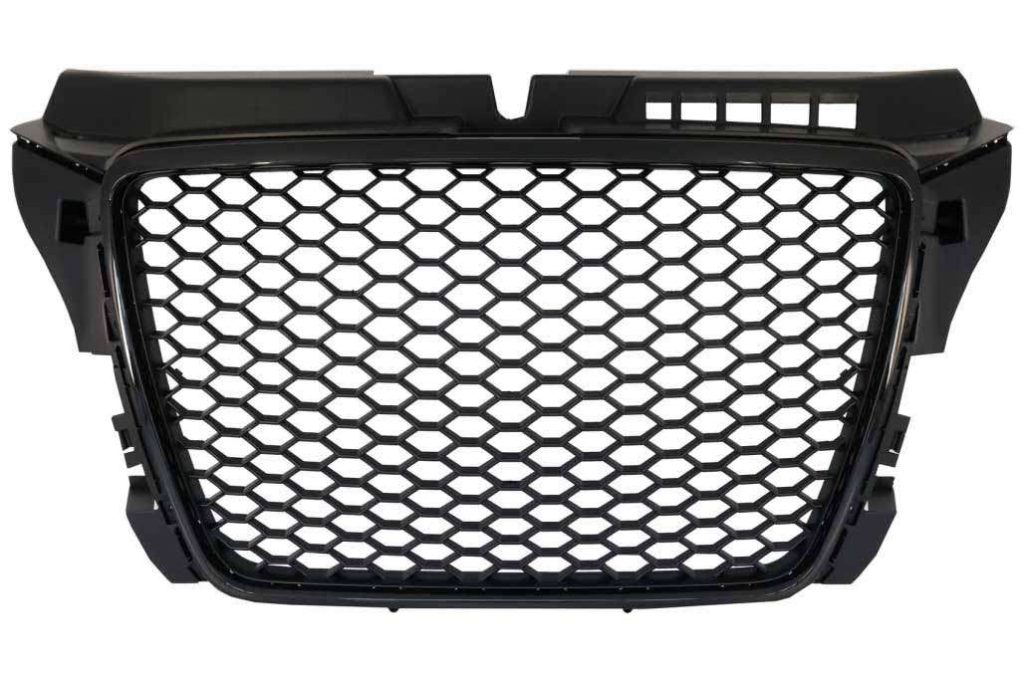 Βλησαρούλης Car Center - Badgeless Front Grille suitable for AUDI A3 8P Facelift (2007-2012) RS Design Piano Black