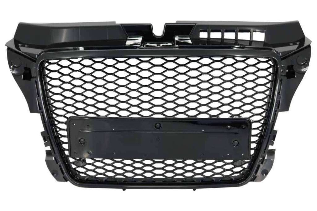 Βλησαρούλης Car Center - Badgeless Front Grille suitable for Audi A3 8P Facelift (2007-2012) RS Design Honeycomb Piano Black Grille With PDC Covers