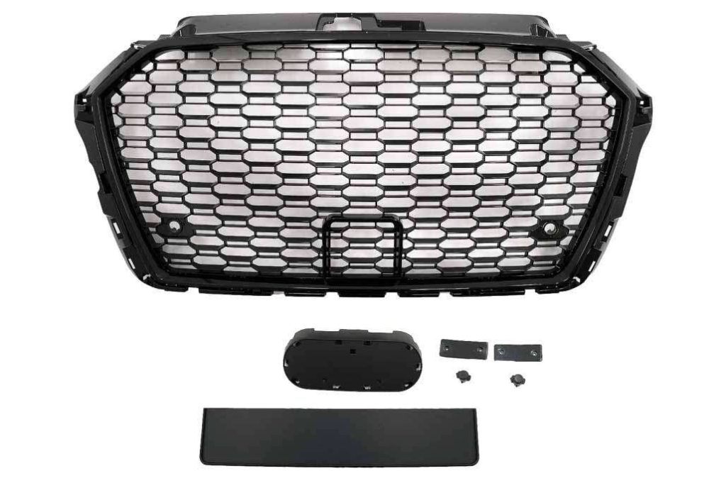 Βλησαρούλης Car Center - Badgeless Front Grille suitable for Audi A3 8V Facelift (2017-2018)  Piano Black RS3 Design