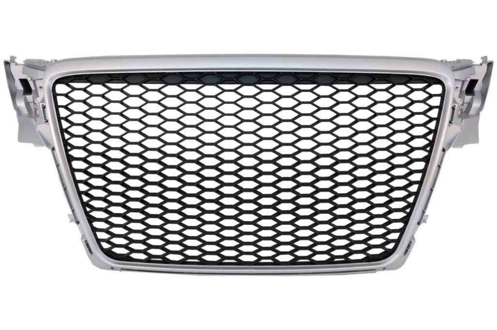 Βλησαρούλης Car Center - Badgeless Front Grille suitable for AUDI A4 B8 (2007-2012) Limousine Avant RS Design Silver