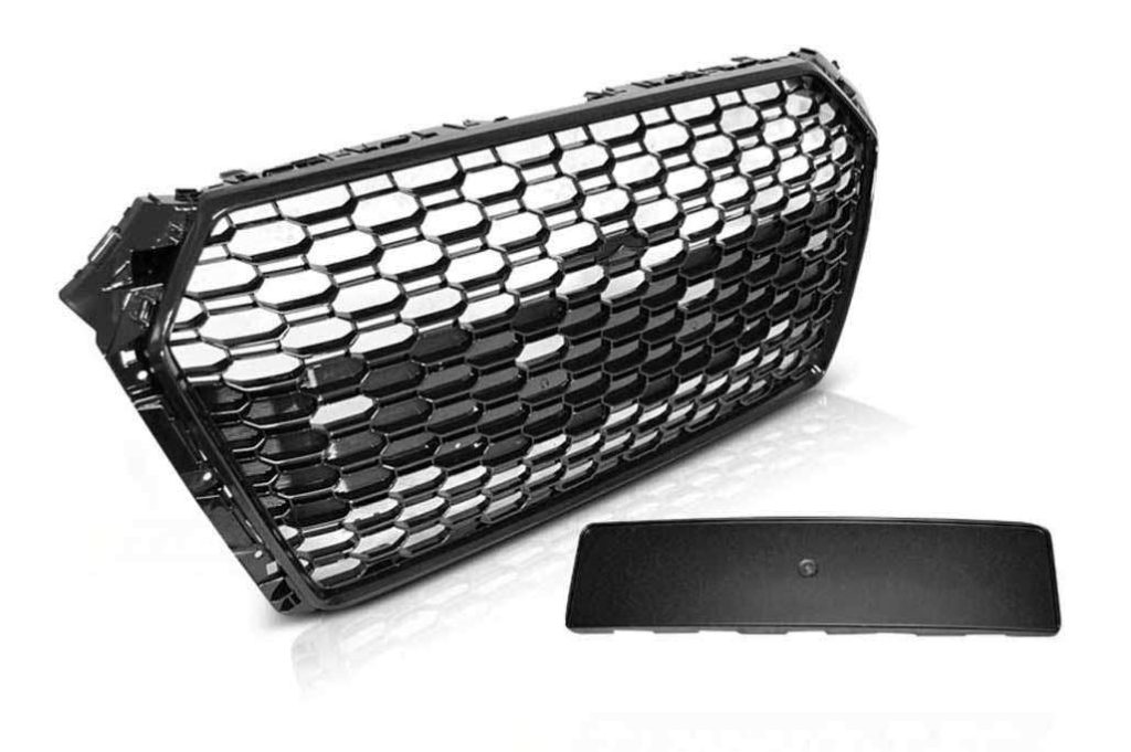 Βλησαρούλης Car Center - Badgeless Front Grille suitable for Audi A4 B9 8W (2016-2018) Sedan Avant RS Design Piano Black without PDC