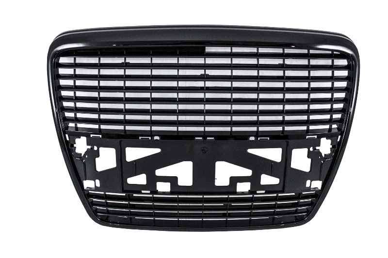Βλησαρούλης Car Center - Badgeless Front Grille suitable for Audi A6 4F 4F2 Sedan Avant (2004-2011) Piano Black