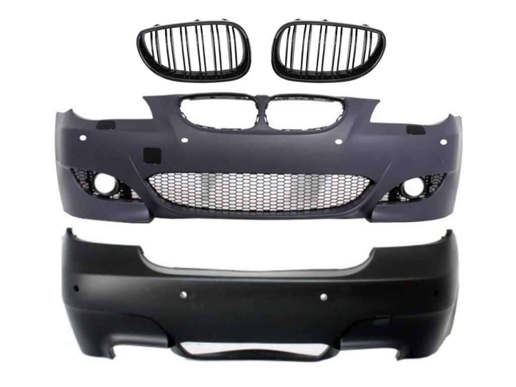 Βλησαρούλης Car Center - Body Kit Front and Rear Bumper suitable for BMW 5 Series E60 (2007-2010) with Central Kidney Grilles LCI M5 Design with PDC 18mm