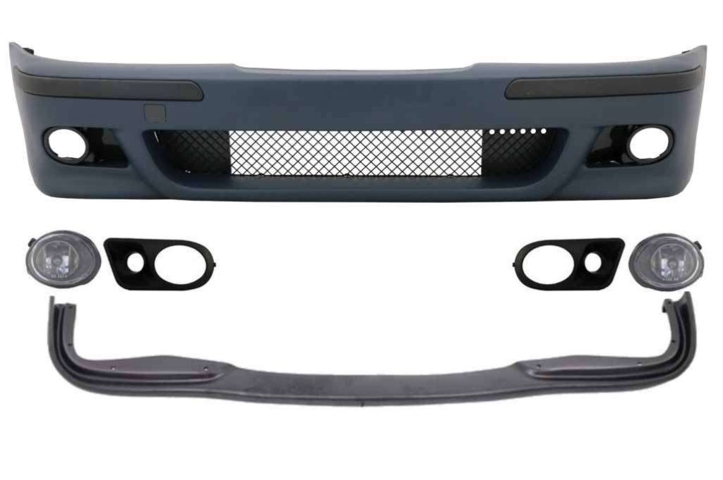 Βλησαρούλης Car Center - Body Kit Front Bumper Spoiler Fog Lights Clear/Chrome Covers suitable for BMW E39 5 Series 95-03 M5 Design