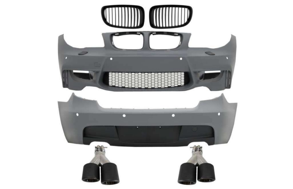 Βλησαρούλης Car Center - Body Kit suitable for BMW 1 Series E81 E87 Hatchback (2004-2011) M-Technik M Sport Design with Exhaust Muffler Tips Carbon Fiber