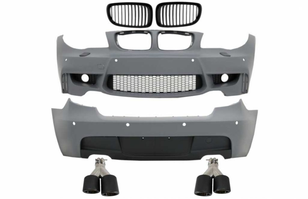 Βλησαρούλης Car Center - Body Kit suitable for BMW 1 Series E81 E87 Hatchback (2004-2011) M Sport Design with Exhaust Muffler Tips Carbon Fiber