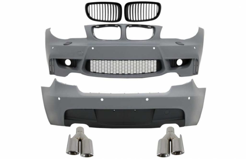 Βλησαρούλης Car Center - Body Kit suitable for BMW 1 Series E81 E87 Hatchback (2004-2011) M Sport Design with Exhaust Muffler Tips Chrome