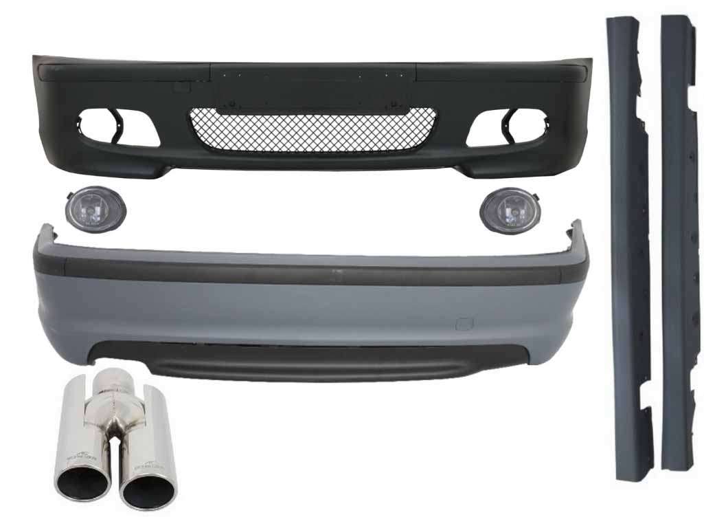 Βλησαρούλης Car Center - Body Kit suitable for BMW 3 Series E46 4D Sedan (1998-2004) M-Technik Design With Exhaust Muffler Tips
