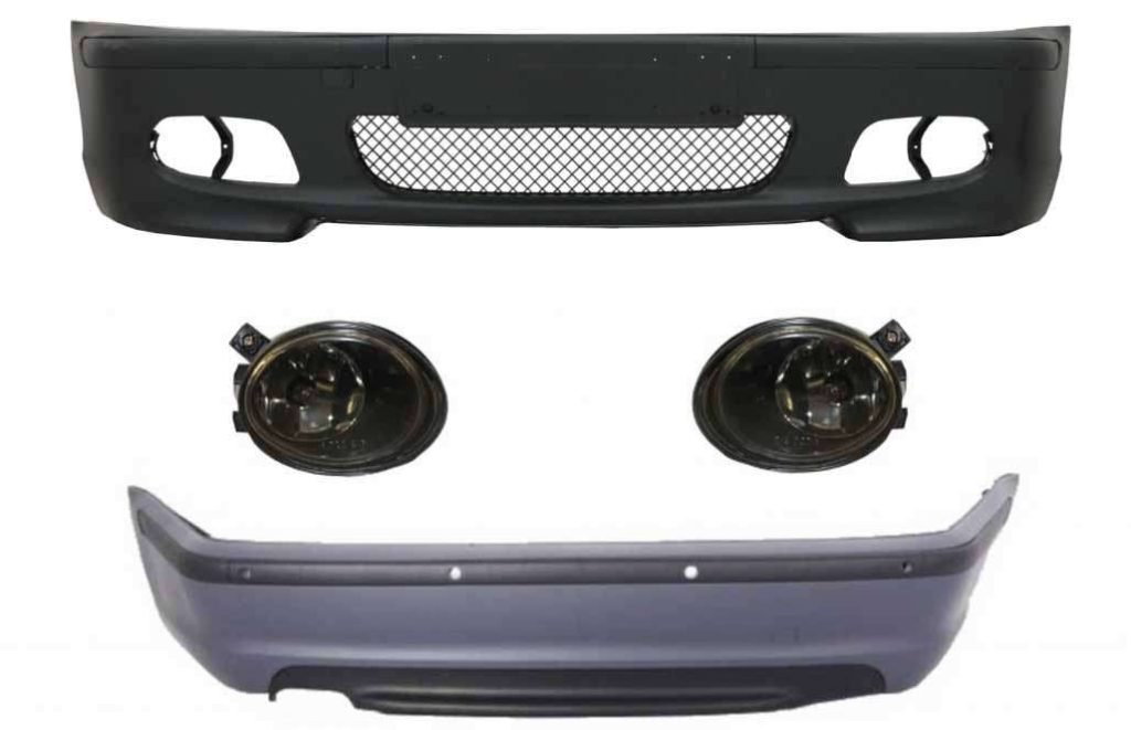 Βλησαρούλης Car Center - Body Kit suitable for BMW 3 Series E46 Sedan (1998-2004) Bumper With PDC and Fog Lights Smoke Lens M-Technik Design