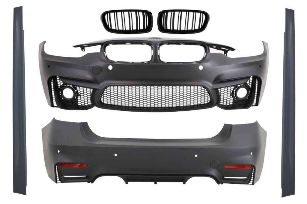 Βλησαρούλης Car Center - Body Kit suitable for BMW 3 Series F30 (2011-2019) EVO II M3 CS Design with Kidney Grilles Double Stripe M Design Piano Black