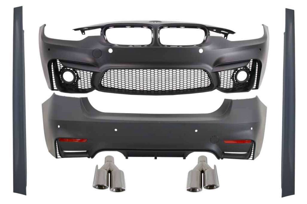 Βλησαρούλης Car Center - Body Kit suitable for BMW 3 Series F30 (2011-2019) EVO II M3 CS Design with Exhaust Muffler Tips Quad M-Power