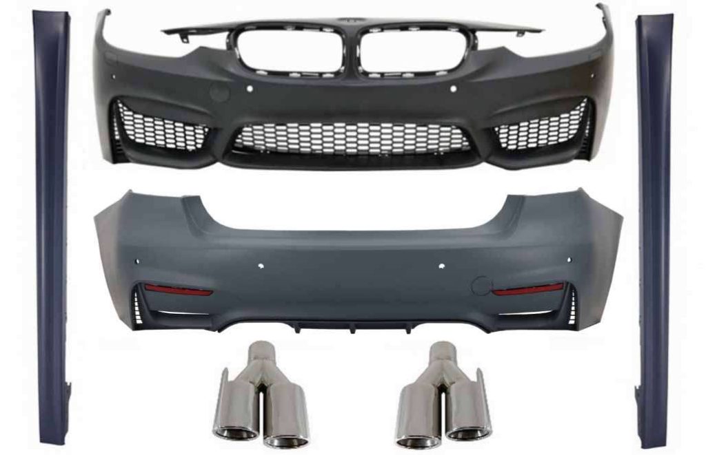Βλησαρούλης Car Center - Body Kit suitable for BMW 3 Series F30 (2011-2015) F30 LCI (2016-up) with Exhaust Muffler Tips M3 Sport Design
