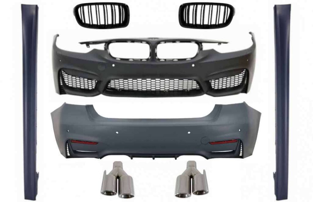Βλησαρούλης Car Center - Body Kit suitable for BMW 3 Series F30 (2011-2015) F30 LCI (2016-up) with Exhaust Muffler Tips and Central Grilles M3 Sport Design