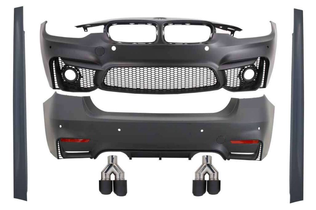 Βλησαρούλης Car Center - Body Kit suitable for BMW 3 Series F30 (2011-2019) EVO II M3 CS Design with Carbon Fiber Exhaust Muffler Tips
