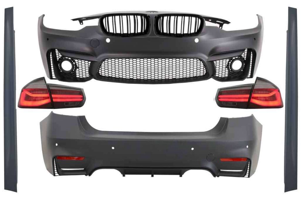 Βλησαρούλης Car Center - Body Kit suitable for BMW 3 Series F30 (2011-2019) with LED Taillights Dynamic Sequential Turning Light EVO II M3 CS Design and Kidney Grilles Double Stripe M Design Piano Black