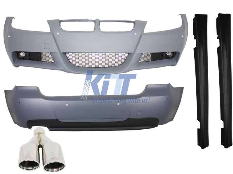 Βλησαρούλης Car Center - Body Kit suitable for BMW 3 Series Touring E91 (2005-2008) M-Technik Design With Exhaust Muffler M-Power