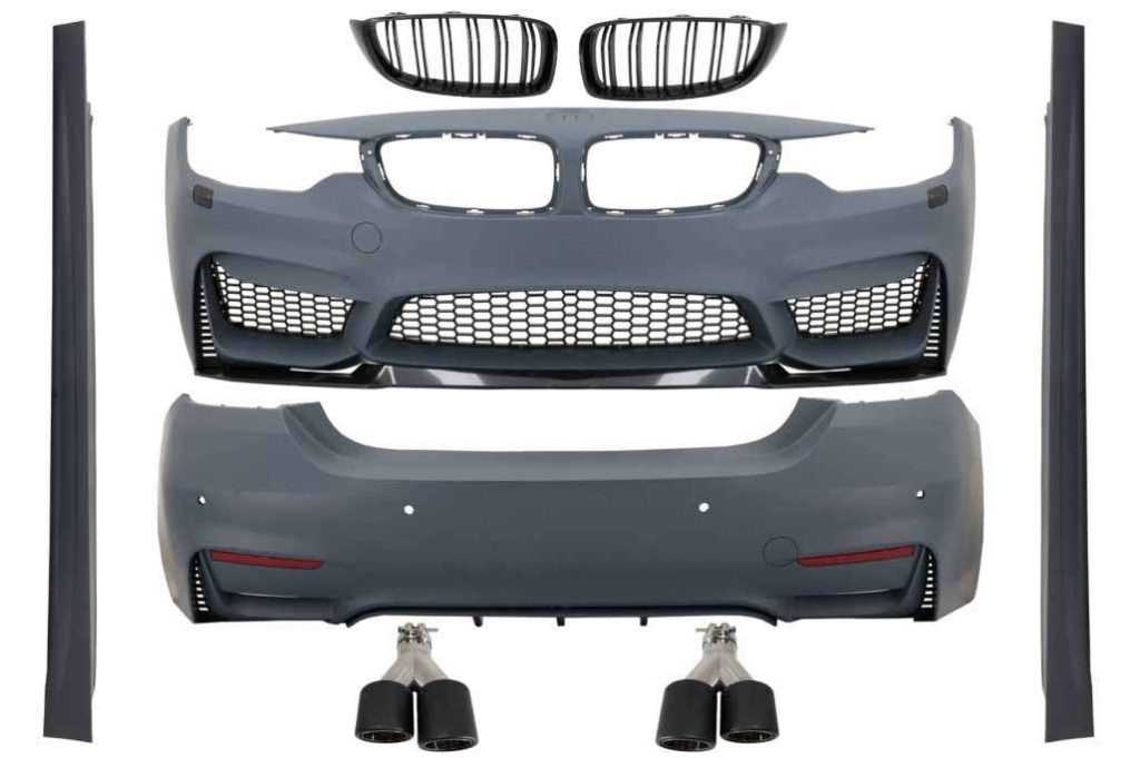Βλησαρούλης Car Center - Body Kit suitable for BMW 4 Series F36 Gran Coupe (2013-03.2019) M4 Look with Grilles and Exhaust Tips Carbon
