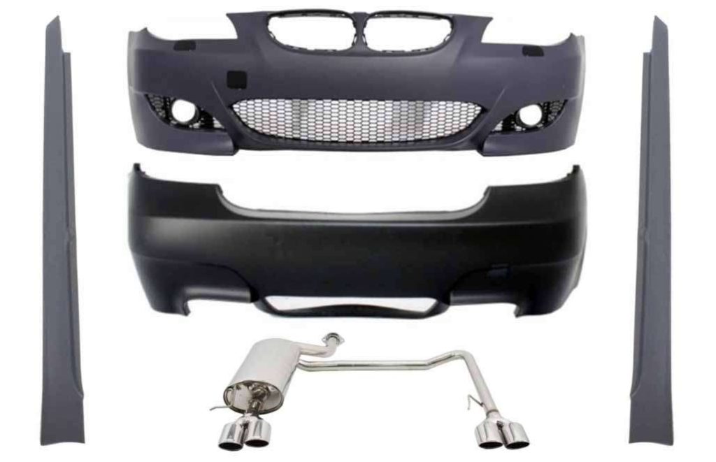 Βλησαρούλης Car Center - Body Kit suitable for BMW 5 Series E60 (2003-2010) with Complete Exhaust System Twin Double Quad and Side Skirts M5 Design