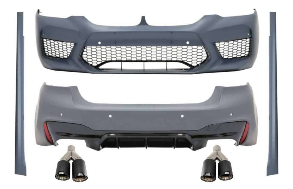 Βλησαρούλης Car Center - Body Kit suitable for BMW 5 Series G30 (2017-up) M5 Design with Dual Twin Exhaust Muffler Tips Carbon Fiber Matte