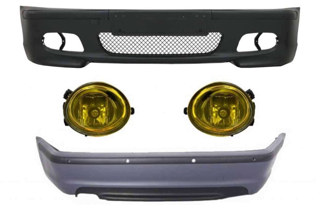 Βλησαρούλης Car Center - Body Kit suitable for BMW E46 Sedan (1998-2004) Bumper With PDC and Fog Lights Yellow M-Technik Design