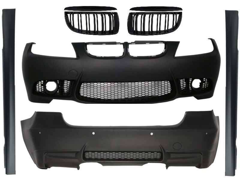 Βλησαρούλης Car Center - Body Kit suitable for BMW E90 3 Series 04-08 Non-LCI M3 Design with Grille Double Stripe Piano Black
